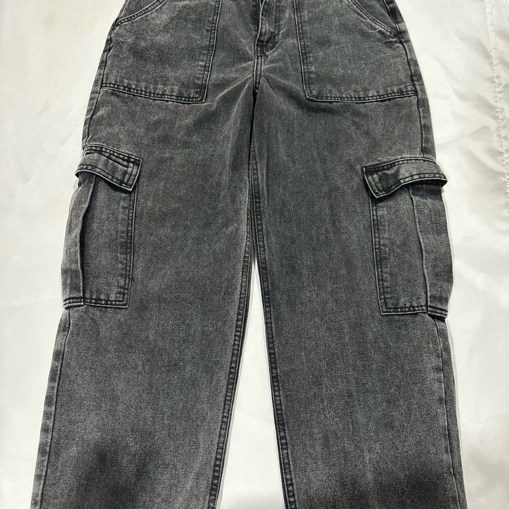 Women’s/ Girls Black Faded Cargo Pants